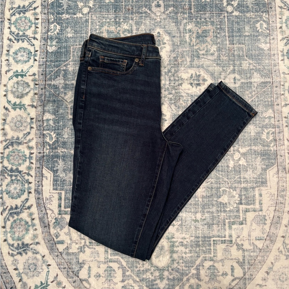 Banana Republic Dark Wash Curvy (Tall) Skinny Jeans
